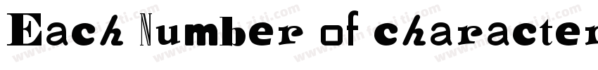 Each Number of characters字体转换
